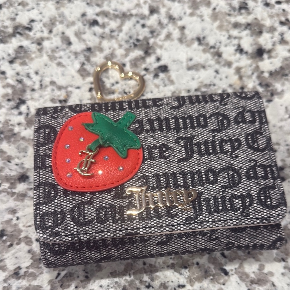 Juicy Couture Black and Red Strawberry Wallet
